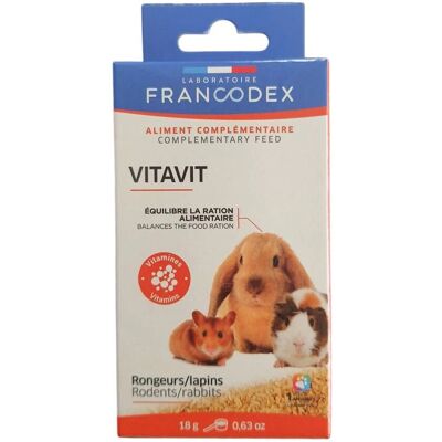 Francodex Vitavit Complément pour Petits Animaux - 18G - Publicité Francodex Vitavit Complément pour Petits Animaux - 18G - Publicité