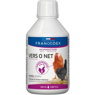 Complément pour volailles Francodex Vers O Net - Zinc, Extraits de plantes - Publicité Complément pour volailles Francodex Vers O Net - Zinc, Extraits de plantes - Publicité