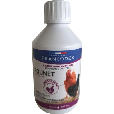 Francodex Pounet Traitement Naturel Parasites Volaille - 250 ml - Publicité Francodex Pounet Traitement Naturel Parasites Volaille - 250 ml - Publicité
