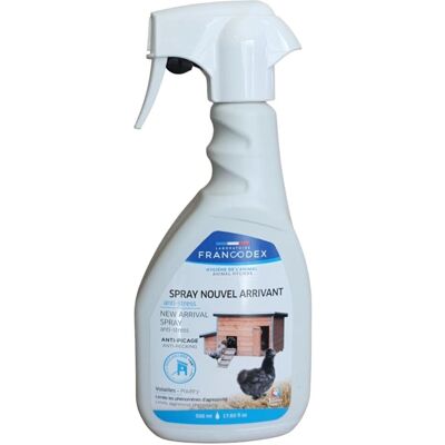 Francodex - NOUVEL ARRIVANT ANTI-STRESS - 500 ml Chickens Spray - Publicité Francodex - NOUVEL ARRIVANT ANTI-STRESS - 500 ml Chickens Spray - Publicité