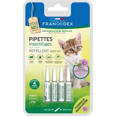 Francodex Prévention Parasites Chatons - 4 Pipettes - Publicité Francodex Prévention Parasites Chatons - 4 Pipettes - Publicité