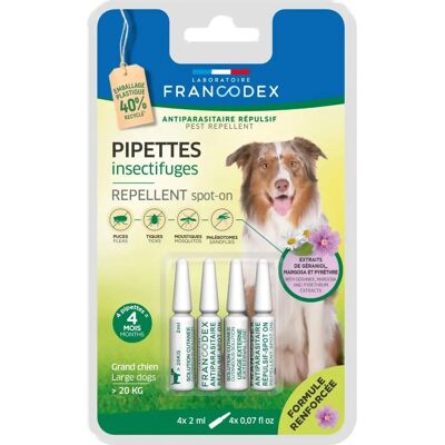 Francodex - Pipettes antiparasitaires insectifuges - Large dogs - Pipettes - Publicité Francodex - Pipettes antiparasitaires insectifuges - Large dogs - Pipettes - Publicité