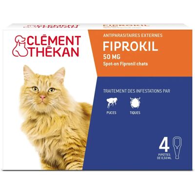 Clément Thékan Fiprokil 50mg Traitement antiparasitaire pour chats - 4 Pipettes - Publicité Clément Thékan Fiprokil 50mg Traitement antiparasitaire pour chats - 4 Pipettes - Publicité