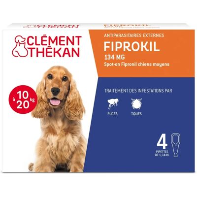 Clément Thékan Fiprokil 10-20kg - Traitement antiparasitaire pour chien Clément Thékan Fiprokil 10-20kg - Traitement antiparasitaire pour chien