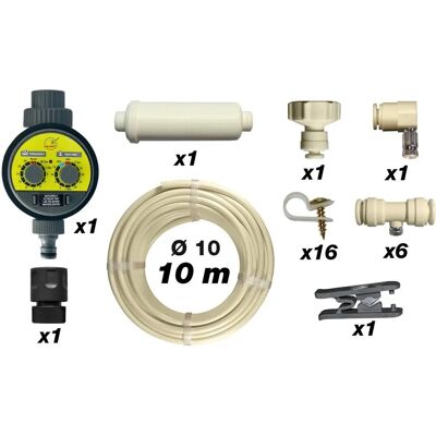Jardibric - Kit de nébulisation - Polypropylène 4,6 x 6 mm - Tuyau 10 m - Misting kit - Publicité Jardibric - Kit de nébulisation - Polypropylène 4,6 x 6 mm - Tuyau 10 m - Misting kit - Publicité