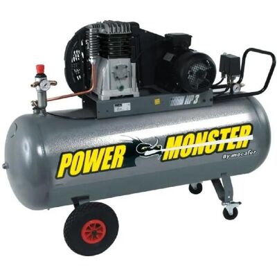 MECAFER PowerMonster - 200 L, 3 HP, 10 bars, Bicylindre à courroie, Semi Pro MECAFER PowerMonster - 200 L, 3 HP, 10 bars, Bicylindre à courroie, Semi Pro
