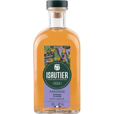 Isautier Arrangé Banane Flambée Rhum Liqueur 40% 0,5L - Publicité Isautier Arrangé Banane Flambée Rhum Liqueur 40% 0,5L - Publicité