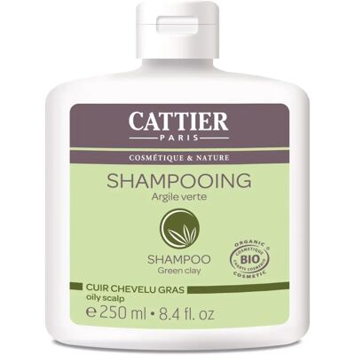 Organiczny szampon z zieloną glinką Cattier do tłustych włosów - 250ml Organiczny szampon z zieloną glinką Cattier do tłustych włosów - 250ml