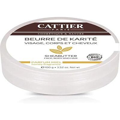 Beurre de karité bio au miel de Cattier - Hydratant visage et corps Beurre de karité bio au miel de Cattier - Hydratant visage et corps