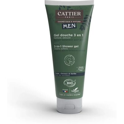 Cattier Mannen Bio 3-in-1 Douchgel - Lichaam, Haar & Baard Cattier Mannen Bio 3-in-1 Douchgel - Lichaam, Haar & Baard