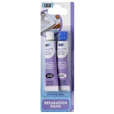 GEB Matériau de réparation - 2 Tubes 20g - Convient pour porcelaine, céramique, métal - Publicité GEB Matériau de réparation - 2 Tubes 20g - Convient pour porcelaine, céramique, métal - Publicité