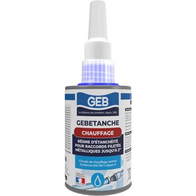 Résine d'étanchéité GEB - 75ml - Circuits de chauffage et gaz - Publicité Résine d'étanchéité GEB - 75ml - Circuits de chauffage et gaz - Publicité