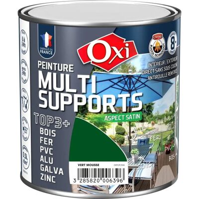 Peinture Satinée Multi-Supports Oxi TOP3 - Vert mousse - 0,5 l - Publicité Peinture Satinée Multi-Supports Oxi TOP3 - Vert mousse - 0,5 l - Publicité