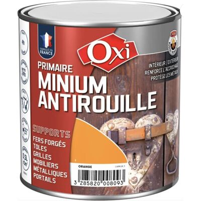 Primaire orange Minnium Manutan - Antirouille pour métaux 0,5L - Publicité Primaire orange Minnium Manutan - Antirouille pour métaux 0,5L - Publicité