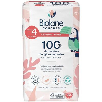 Biolane Größe 4 Natürliche Höschenwindeln - 42 Stück Biolane Größe 4 Natürliche Höschenwindeln - 42 Stück