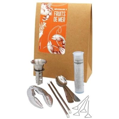 Kit d'accessoires pour fruits de mer Chevalier Diffusion - Outils pour huîtres et extracteur de citron - Publicité Kit d'accessoires pour fruits de mer Chevalier Diffusion - Outils pour huîtres et extracteur de citron - Publicité