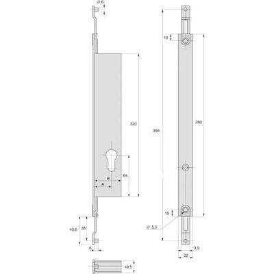 STREMLER - 2253.41.TI24 - 41 mm Zylinder - 2-Punkt Verriegelung - Lock STREMLER - 2253.41.TI24 - 41 mm Zylinder - 2-Punkt Verriegelung - Lock