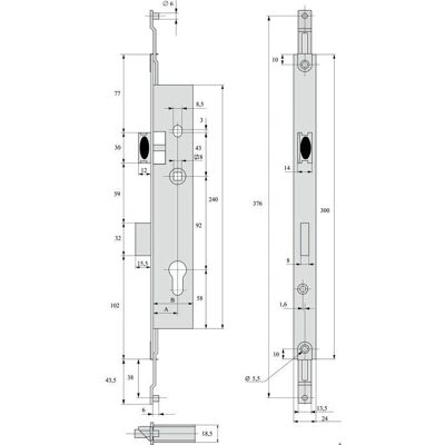 ASSA ABLOY Schloss - 2270.41.TI24 - 3-Punkt, Europäisches Profil, Verstellbar ASSA ABLOY Schloss - 2270.41.TI24 - 3-Punkt, Europäisches Profil, Verstellbar