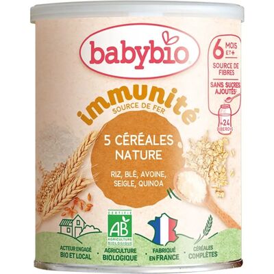 Babybio 3 Getreide Bio Baby-Nahrung - Glutenfrei - 220g Babybio 3 Getreide Bio Baby-Nahrung - Glutenfrei - 220g