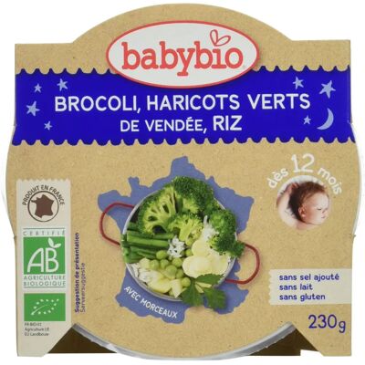 Babybio Repas Bio - Riz aux Légumes et Haricots Verts - 230g - Publicité Babybio Repas Bio - Riz aux Légumes et Haricots Verts - 230g - Publicité