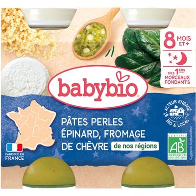 Babybio Bio-Spinat & Ziegenkäse Pasta 2x200g - Babynahrung Babybio Bio-Spinat & Ziegenkäse Pasta 2x200g - Babynahrung