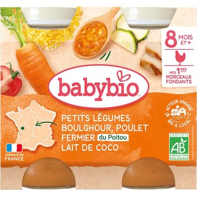 Babybio Hühnchen Boulghour Kokos - Babynahrung Babybio Hühnchen Boulghour Kokos - Babynahrung