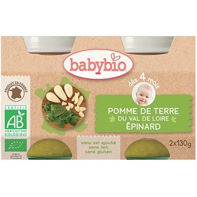 Babybio Bio-Spinat Kartoffel Gläser - Babynahrung Babybio Bio-Spinat Kartoffel Gläser - Babynahrung