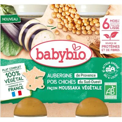 Babybio Moussaka Végétale Aubergines Pois Chiches - 400g - Publicité Babybio Moussaka Végétale Aubergines Pois Chiches - 400g - Publicité