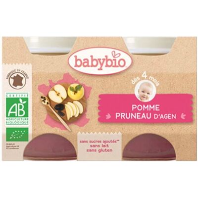 Babybio Früchte - Apfel, Pflaumen (2 x 130 g) Babybio Früchte - Apfel, Pflaumen (2 x 130 g)