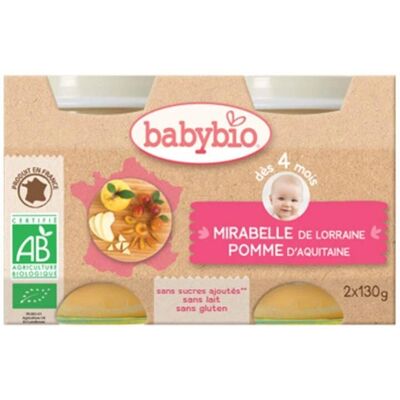 Babybio Mirabelle Bio Apfel Kleine Gläser - Babynahrung Babybio Mirabelle Bio Apfel Kleine Gläser - Babynahrung