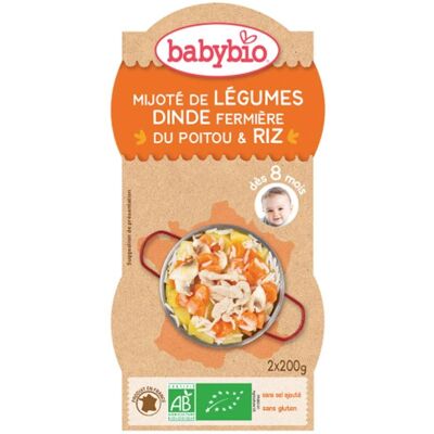Babybio Bio Truthahn-Gemüse-Eintopf - Babynahrung Babybio Bio Truthahn-Gemüse-Eintopf - Babynahrung