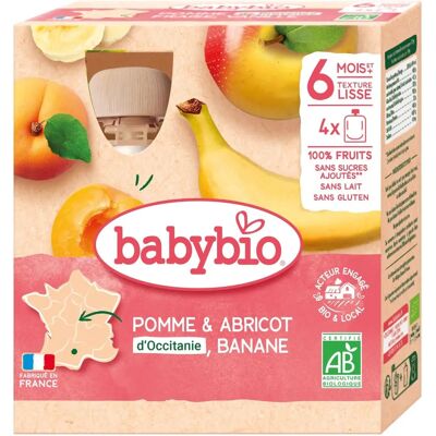 Babybio Apfel Aprikose Banane - Babynahrungspüree Babybio Apfel Aprikose Banane - Babynahrungspüree