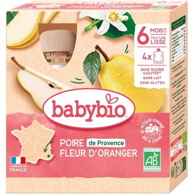 Babybio Poire Fleur d'Oranger - Alimentation bébé - Publicité Babybio Poire Fleur d'Oranger - Alimentation bébé - Publicité
