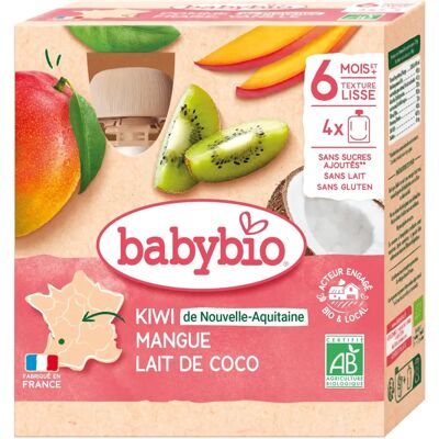 Babybio Baby Food Beutel - Kiwi, Mango & Kokos - 4x90g Babybio Baby Food Beutel - Kiwi, Mango & Kokos - 4x90g