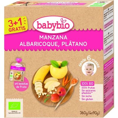 Babybio Pouch de Manzana Naranja Plátano Orgánico - Comida para bebé Babybio Pouch de Manzana Naranja Plátano Orgánico - Comida para bebé