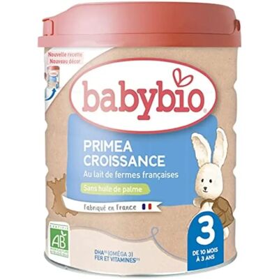 Leche de vaca orgánica francesa Babybio Primea Croissance 3 - 800 g Leche de vaca orgánica francesa Babybio Primea Croissance 3 - 800 g