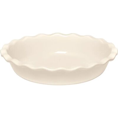Emile Henry Plat à Tarte en Céramique Crème - Résistant au Four Emile Henry Plat à Tarte en Céramique Crème - Résistant au Four