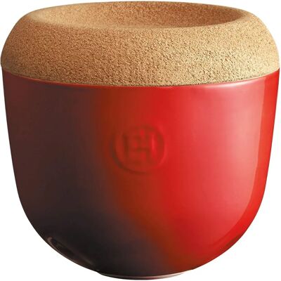 Emile Henry Burgundy Knoflookpot - Keukenopslag Emile Henry Burgundy Knoflookpot - Keukenopslag