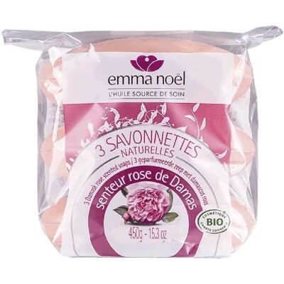 Savon Rose de Damas Emile Noël - Biologique, Doux, 3 unités - Publicité Savon Rose de Damas Emile Noël - Biologique, Doux, 3 unités - Publicité