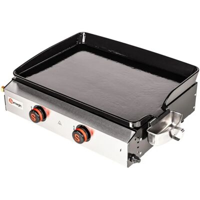 Plancha de gas Somagic - 2 quemadores, bandeja en acero inoxidable, compacta Plancha de gas Somagic - 2 quemadores, bandeja en acero inoxidable, compacta