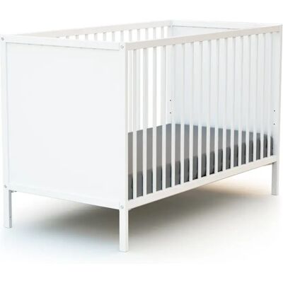 Webaby Łóżeczko dla niemowląt z panelami Białe - Regulowane na 3 wysokości - Łóżeczko 60x120cm - Meble dziecięce Webaby Łóżeczko dla niemowląt z panelami Białe - Regulowane na 3 wysokości - Łóżeczko 60x120cm - Meble dziecięce