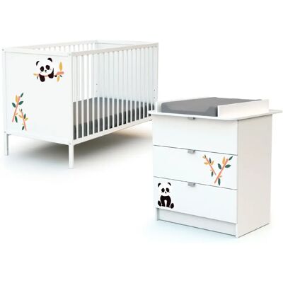 Ensemble Lit Bébé et Commode à Langer Webaby - Blanc, 60x120cm - Publicité Ensemble Lit Bébé et Commode à Langer Webaby - Blanc, 60x120cm - Publicité