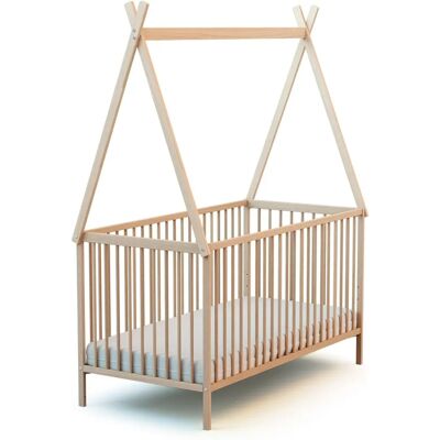Webaby Lit Bébé en Bois avec Tipi 70 x 140 cm - Chambre de Bébé - Publicité Webaby Lit Bébé en Bois avec Tipi 70 x 140 cm - Chambre de Bébé - Publicité