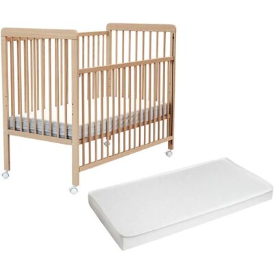 Lit bébé coulissant AT4, hêtre, 60x120 cm - Publicité Lit bébé coulissant AT4, hêtre, 60x120 cm - Publicité