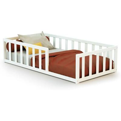 Lit pour enfant AT4 70x140cm Blanc avec Barrière de Sécurité - Publicité Lit pour enfant AT4 70x140cm Blanc avec Barrière de Sécurité - Publicité