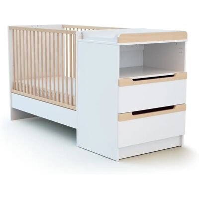 Ensemble Lit Bébé AT4 - Convertible 60x120/90x190, Design Scandinave - Publicité Ensemble Lit Bébé AT4 - Convertible 60x120/90x190, Design Scandinave - Publicité
