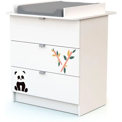 Commode à langer en bois blanc Webaby avec 3 tiroirs - Mobilier bébé - Publicité Commode à langer en bois blanc Webaby avec 3 tiroirs - Mobilier bébé - Publicité
