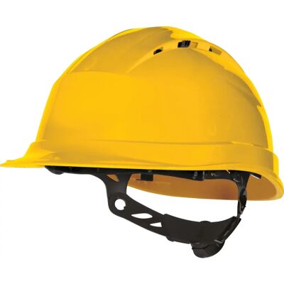 Casque de sécurité jaune Deltaplus - 53-63cm - Équipement de construction - Publicité Casque de sécurité jaune Deltaplus - 53-63cm - Équipement de construction - Publicité