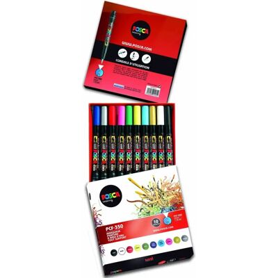 Posca Marker Brush Tip - 10 stuks - Verschillende Kleuren - Verfsoort Posca Marker Brush Tip - 10 stuks - Verschillende Kleuren - Verfsoort