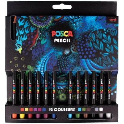 Crayons Posca - Ensemble de 12 couleurs à base d'huile - Publicité Crayons Posca - Ensemble de 12 couleurs à base d'huile - Publicité